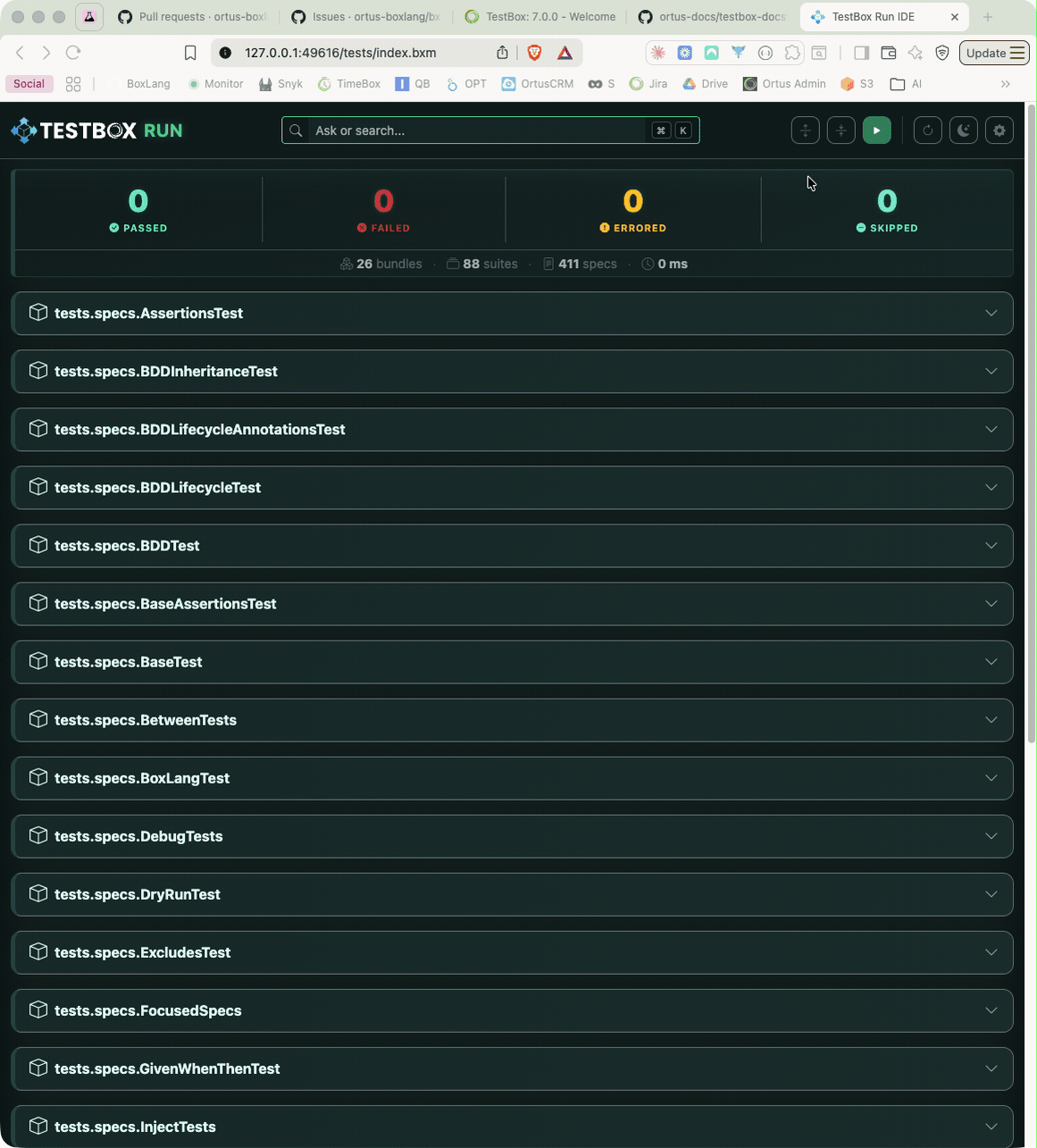 Live search and filtering