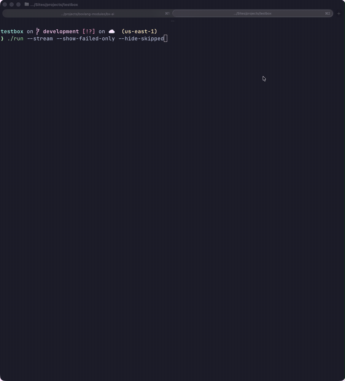 BoxLang CLI stream with options